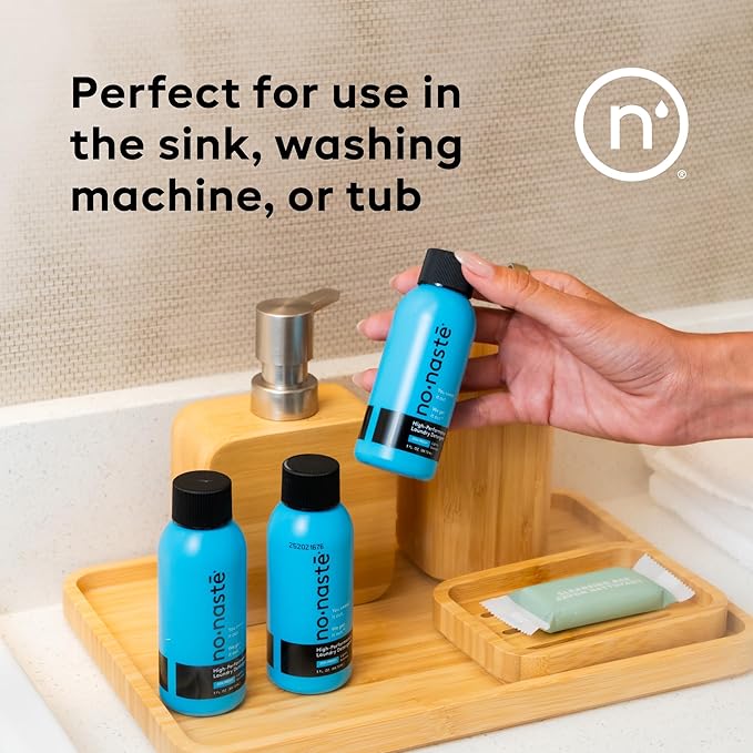 Nonaste Travel Laundry Detergent Zen Fresh, (3 Fl Oz, Pack of 3) – High Performance Activewear Detergent Travel Size | TSA-Compliant Laundry Essentials