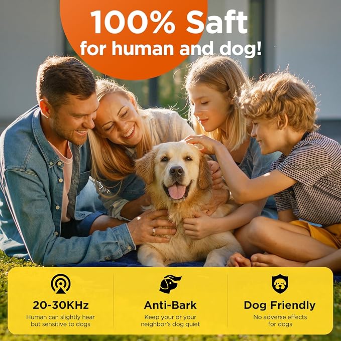 Clasy Dog Bark Deterrent Device, Anti-Bark Device for Dog Training & Behavior Aid, No Need to Yell or Pat, Simply Point at The Dog Within 35ft, Ultra-Bright LED Flashlight | Bark Collar Alternative