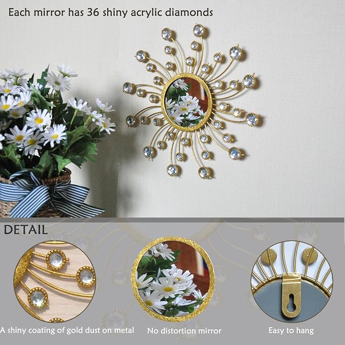 Mirror Wall Decor Wall Mirrors Decorative Sunburst Boho Mirror Gold Mirror Wall
