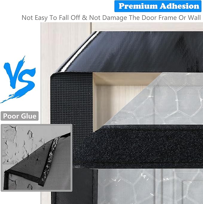 RELIANCER Magnetic Thermal Insulated Door Curtain,Waterproof EVA Door Cover,Fit Doors Size Up to 48"x78",Temperature Protection Insulated Doorway Curtain Partition,Patio Self-Closing Doors Net Screen