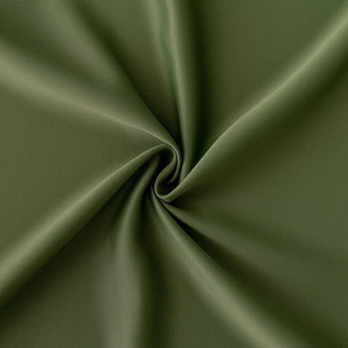 IGEMAEVE Olive Green Curtains 84 Inch Length 2 Panels Set, Light Filtering