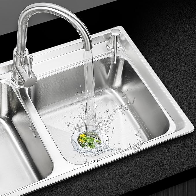Kitchen Sink Strainer Basket Stainless Steel - Sink Drain Cover with Wide Rim, for Most Kitchen Sinks Anti-Clogging 4.5 in (3pc Silver)