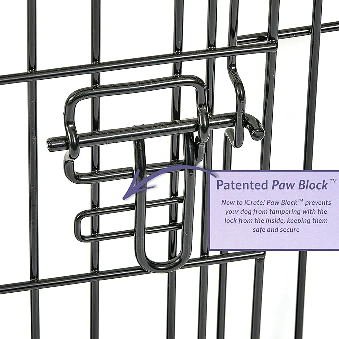 MidWest Homes for Pets 36-Inch iCrate for Medium-Large Breeds, 41-70 lbs, Single Door Folding Dog Crate with Divider Panel, Leak-Proof Tray & Secure Latches, Portable, Durable & Easy to Assemble