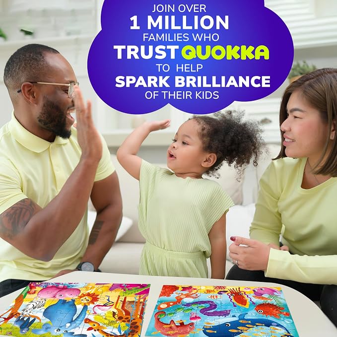 30 Piece Puzzles for Kids 3-5 - 4 Jigsaw Kids Puzzles Ages 4-6 | Animal Learning Jigsaw Puzzle for Kids 4-6 Years Old - Educational Toys for Toddlers Boys and Girls