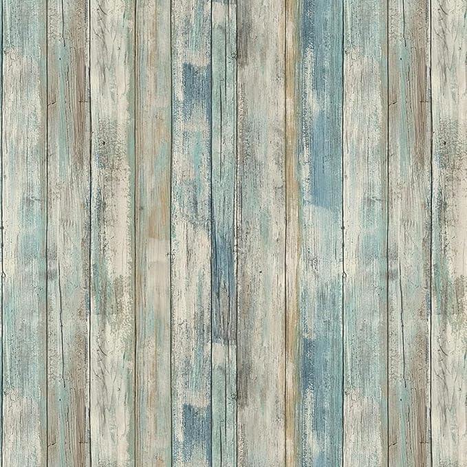 practicalWs 35.4''x 118'' Distressed Wood Wallpaper Self-Adhesive Peel and