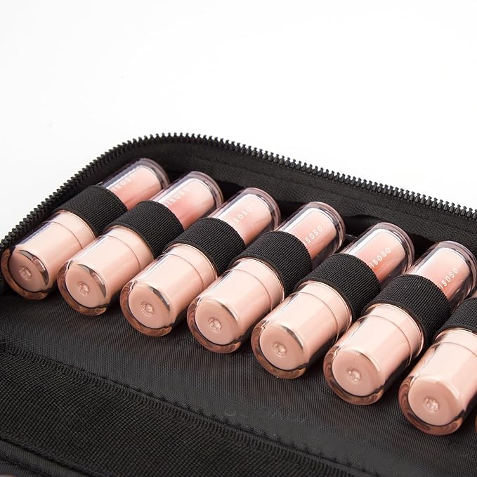 ROWNYEON Lipstick Organizer Case Lipstick Holder Portable Lipstick Bag Travel Makeup Bag Cosmetic Case Large Capacity Lipstick Carrying Case Makeup Artist Lip Gloss Storage Bag