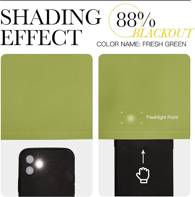 NICETOWN Living Room Curtains, Fresh Green, 1 Pair, 70 x 84-inch, Home