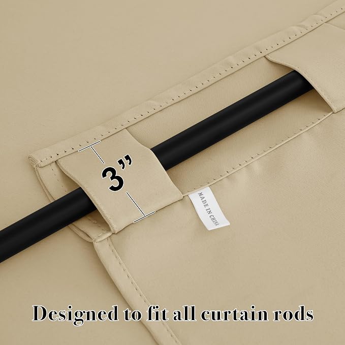 RYB HOME Room Darkening Thermal Blackout Curtains, Window Curtains Draperies