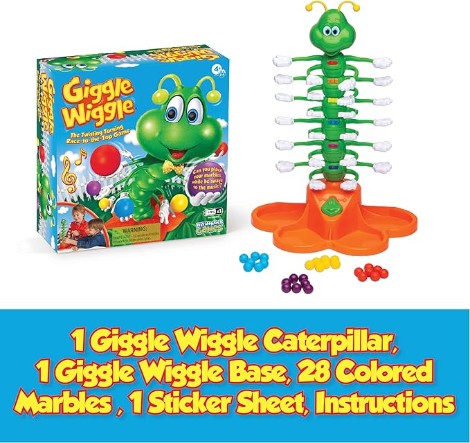 Giggle Wiggle Board Games for Kids, Family Game Night, Hand-Eye Coordination, Preschool Games, The Wiggle Race to Get Your Marbles to The Top Game, Ages 4+, Batteries Not Included