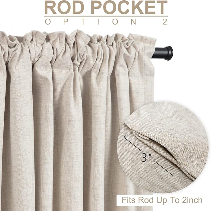 100% Blackout Shield Linen Blackout Curtains