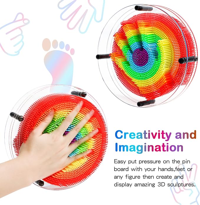 ENJSD 3D Pin Art Sensory Toys for Kids 5-7, Pin Art Board Impression Sensory Toys for Kids with Autism, Autism Gifts for Autistic Children Age 3, 4, 5, 6, 7, 8, 9, 10+ Years Old Boys Girls