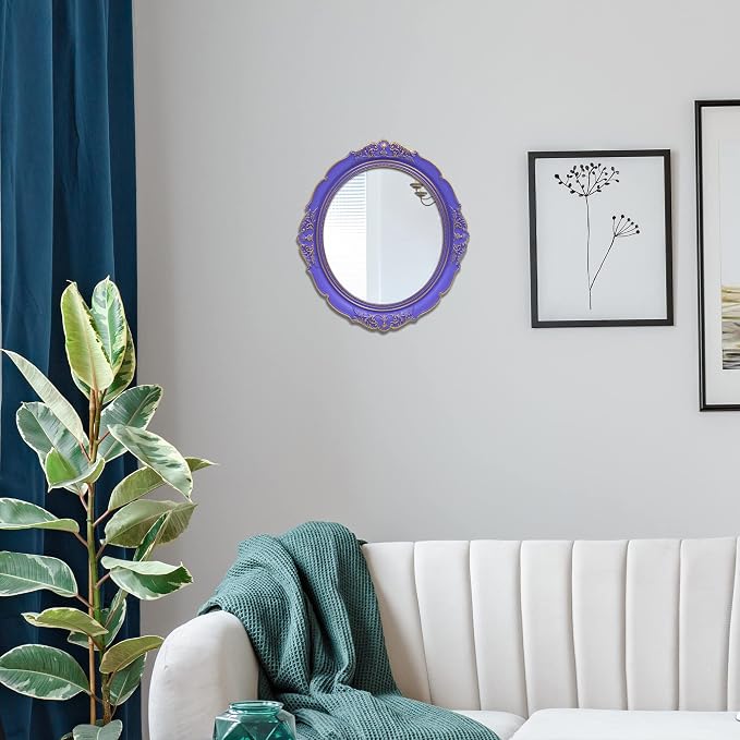 YCHMIR 14.8 x 13.1 inch Oval Wall Mirror Vintage Style