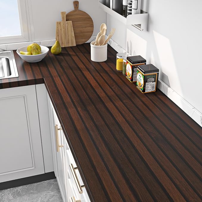 FunStick 16"x240" Peel and Stick Wallpaper Wood Slats Self Adhesive Wall Paper