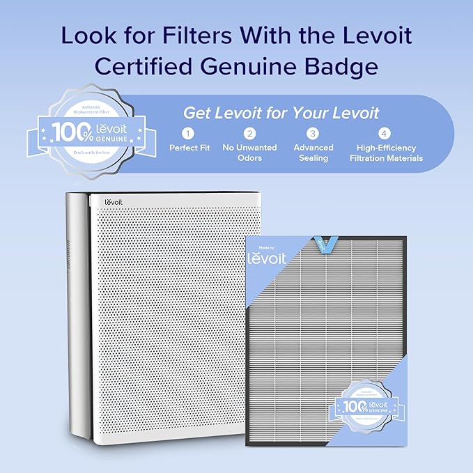 LEVOIT Air Purifiers for Home Large Room with 3-Channel Air Quality Monitor, Washable Pre-Filter, AHAM VERIFIDE, HEPA Sleep Mode for Pet, Allergy, Smoke, Dust, Alexa Control, 2655 Ft², EverestAir-P