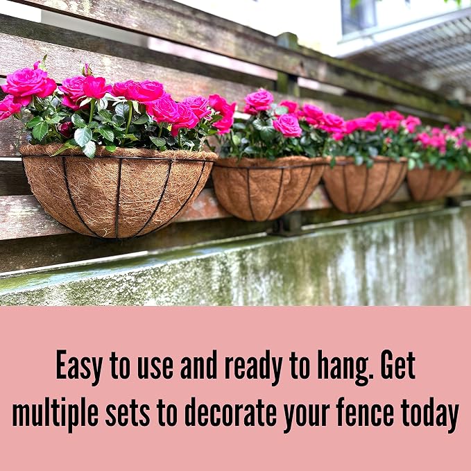 LaLaGreen Wall Hanging Planters, 2 Pack, 12 Inch Wall Mounted Flower Baskets