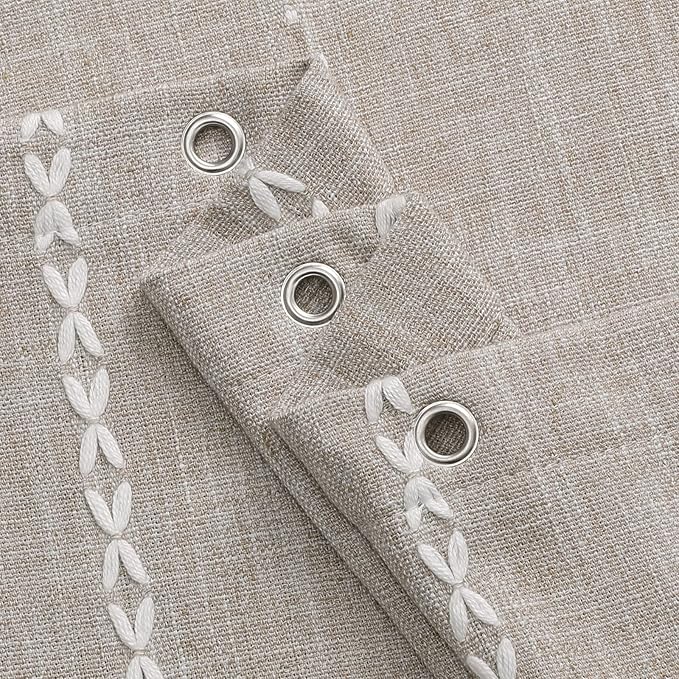 MitoVilla Tan Small Stall Shower Curtain 36 x 72, Taupe Half Size Narrow Polyester Linen Fabric Shower Curtains for Boho Farmhouse Bathroom Decor, Wrinkle Resistant Cloth Shower Curtain