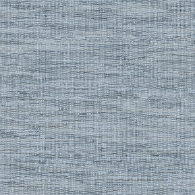 Chesapeake Blue Faux Grasscloth Wallpaper