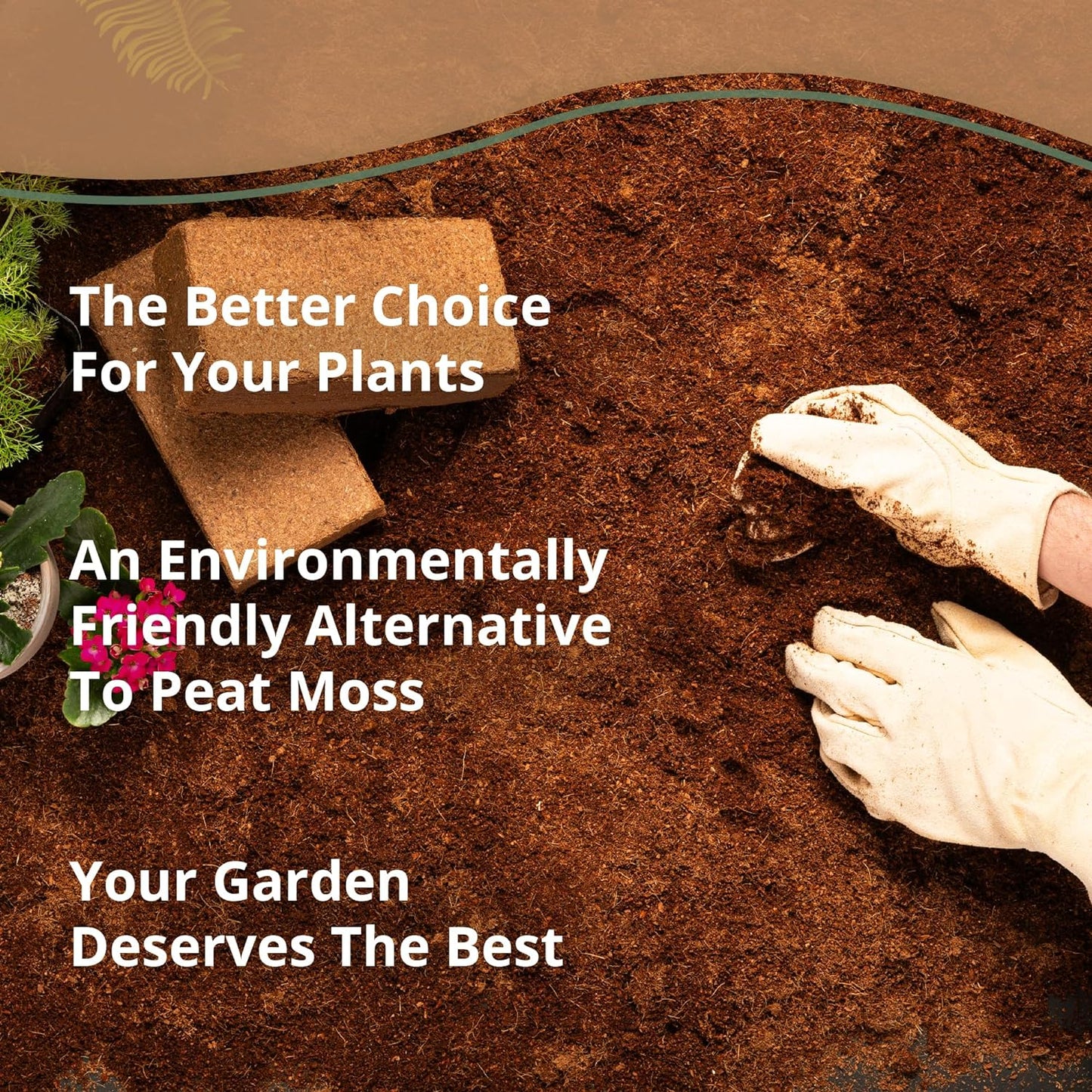 Coco Coir Brick (650gms) - Organic Coco Coir for Plants & Gardening - OMRI-Listed Cocopeat for Garden Soil, Seed Starter Soil, & Mulch - Coconut Coir Brick - Coconut Fiber Potting Mix