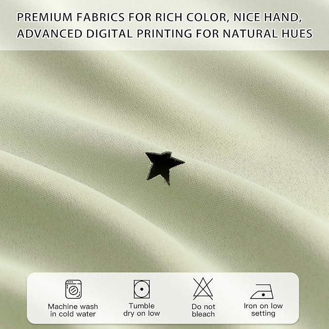 XiDi Green Curtains for Bedroom, Girls Room Blackout Curtains, Kids Room