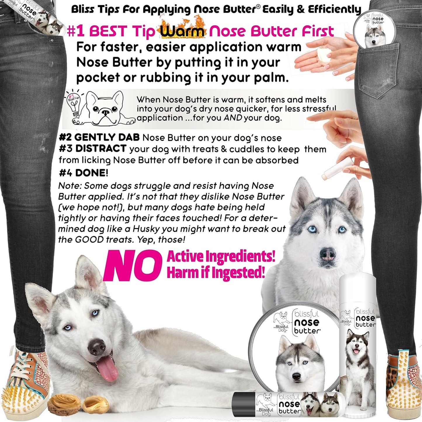The Blissful Dog Husky Unscented Nose Butter, 0.50-Ounce