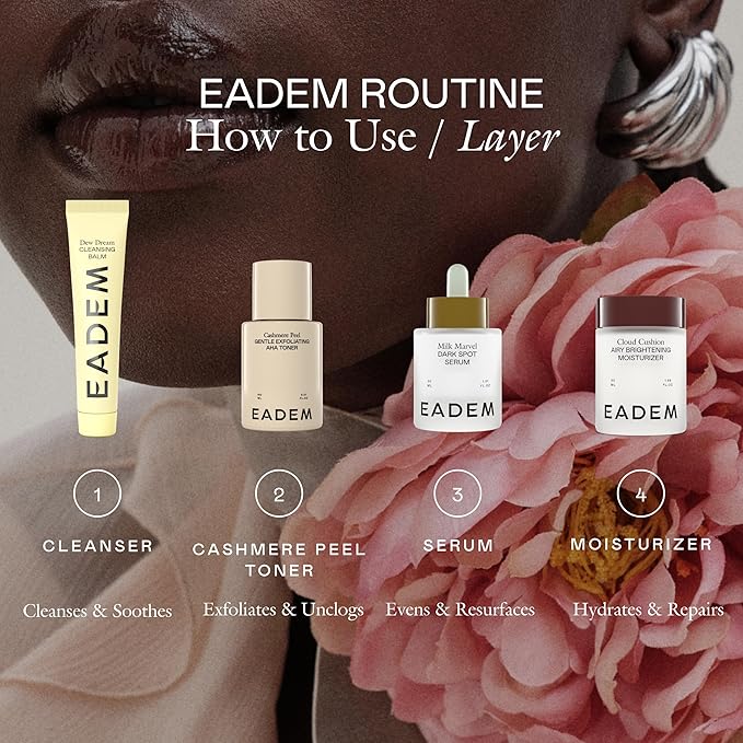 EADEM Gentle Exfoliating AHA & PHA Toner, Exfoliating Face Serum with Tranexamic Acid, AHA Exfoliant & Pore Minimizer for Face and Body, Acne Spot Serum, 5.0 oz, Cashmere Peel