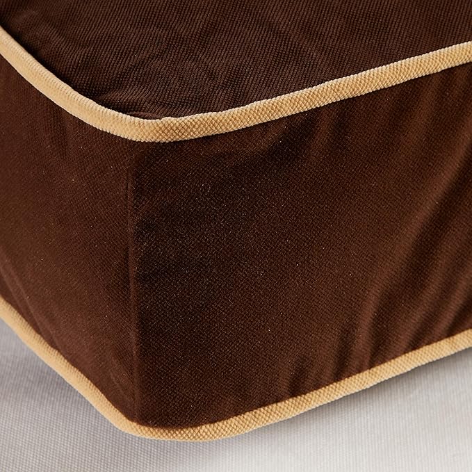 South Pine Porch Buddy Reversible Rectangle Pillow Style Microfiber Dog Bed with Removable, Machine-Washable Cover, Cocoa, Small (36 in. x 24 in.)