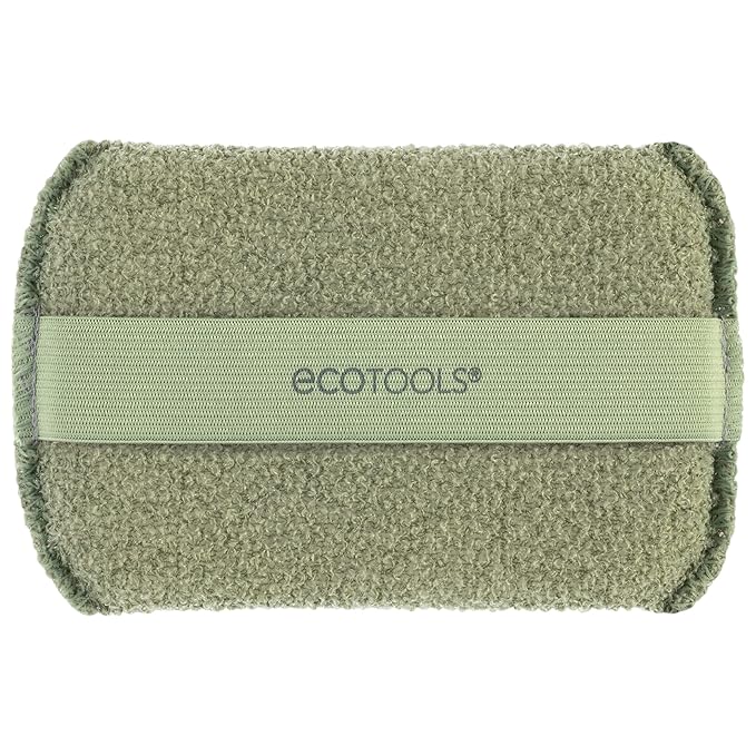 EcoTools Exfoliating Body Buffer, for Body Cleansing, Designed with Strap, Sustainable and Vegan Body Scrubber, 4 Count (Pack of 1)