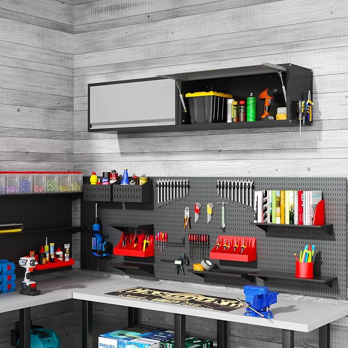 Metal Garage Wall Cabinet, Floating Garage Tool Cabinets