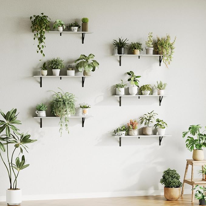WOPITUES Floating Shelves for Wall 40″W x 8″D, Long Wall Mounted Shelves Set of