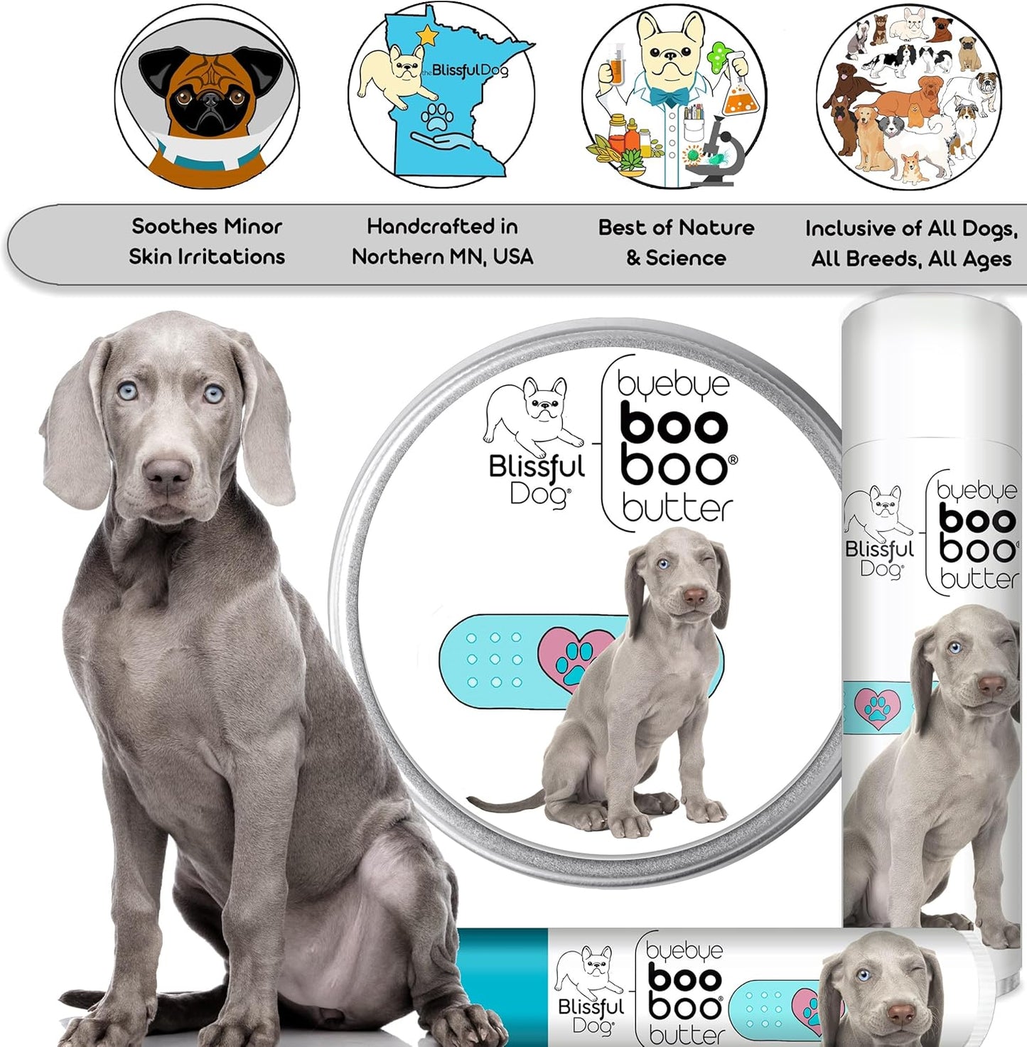 The Blissful Dog .50 oz Tube Weimaraner Booboo Butter