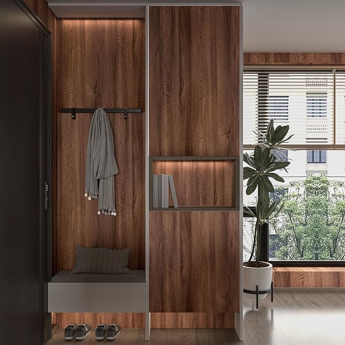 Walnut Wood Grain Contact Paper Peel and Stick Wood Wallpaper 24x78 inch Dark