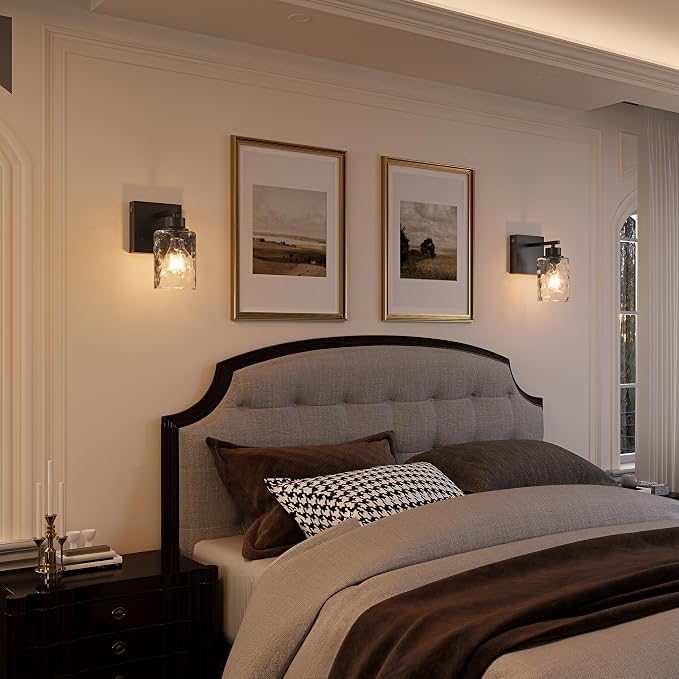 Rayogale Battery Operated Wall Sconce Set of 2, Easy Install Dimmable