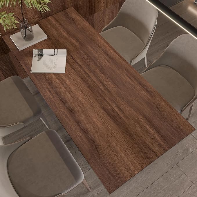 Large Walnut Wood Contact Paper 48x118 inch Peel and Stick Wood Grain Wallpaper