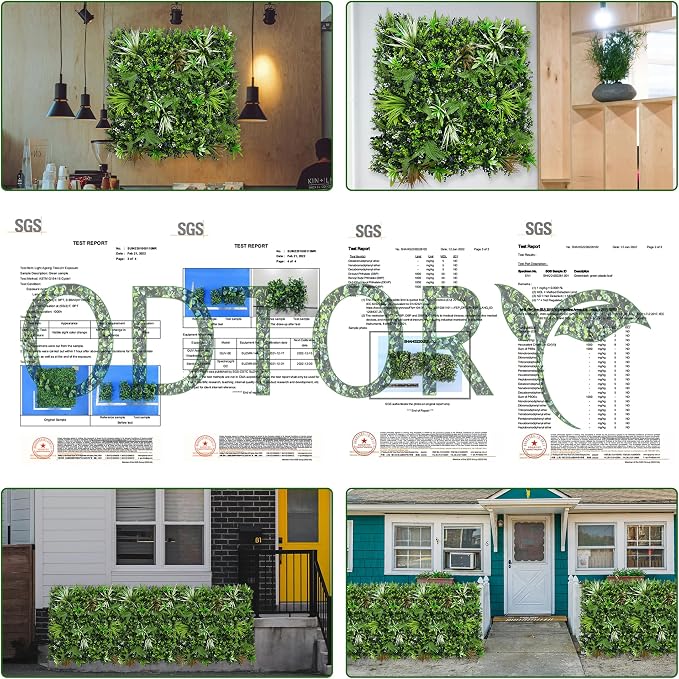 ODTORY Artificial Boxwood Topiary Hedges Panels: 20'' x 20'' 12P UV-Protected