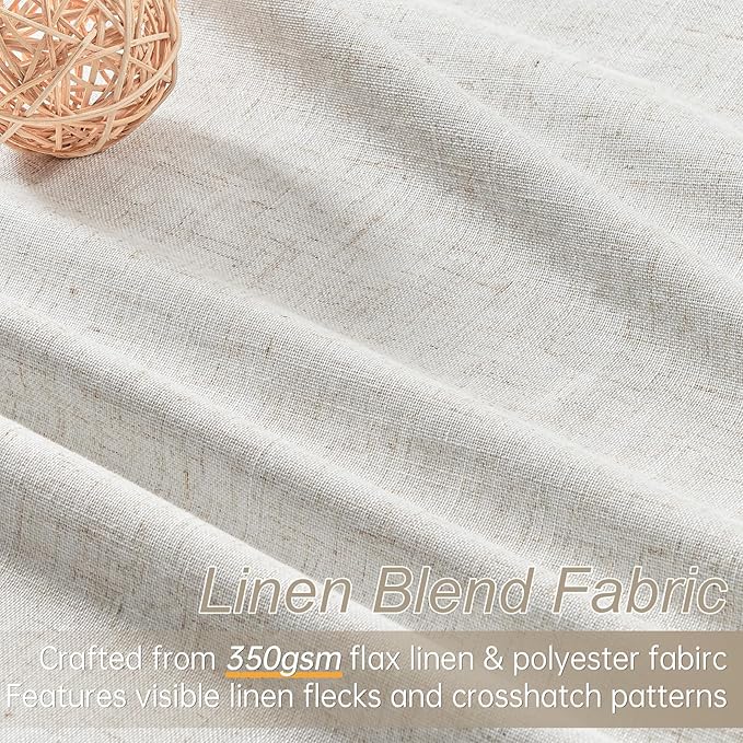 Topfinel Extral Wide Curtains, Pinch Pleated 100% Blackout Linen Drapery Panels with Hooks, Pinch Pleat Drapes for Patio Sliding Door Large Window Living Room Track, 72" Wx96 L 1 Panel