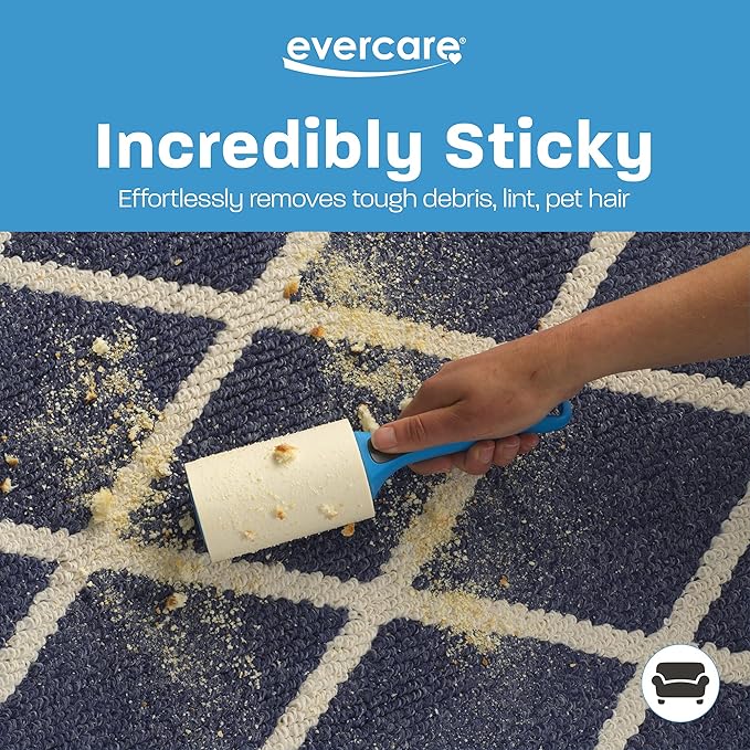 Evercare All Purpose Lint Brush, Value Pack - 5 Rollers (300 Sheets Total), Blue