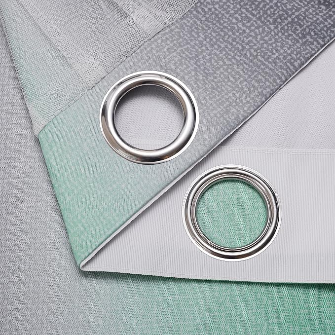 XiDi Curtains for Bedroom Decor, Rainbow Green LightgreyGrey52/54/1