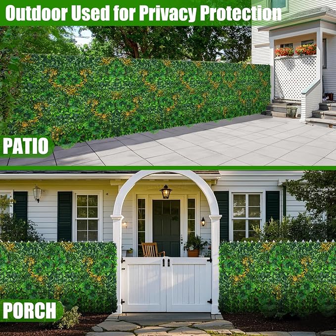 Grass Wall Panels Roll, UV-Anti Faux Greenery Plant Boxwood Panels