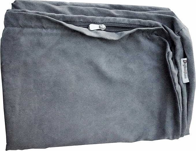 Dogbed4less Large Memory Foam Dog Bed for Medium Dogs, Orthopedic Comfort, Waterproof Liner and Suede Pet Bed Cover 41"X27" Pillow, Grey