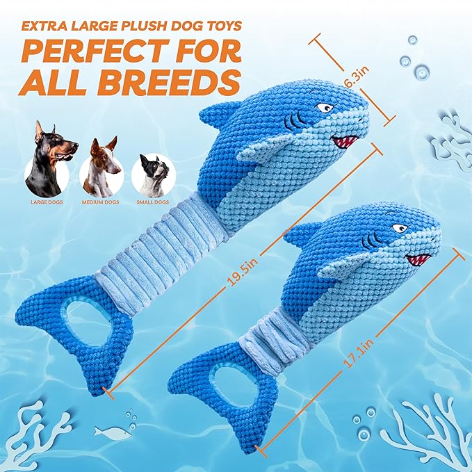 LEGEND SANDY Large Squeaky Dog Toys to Keep Them Busy, Interactive Plush Dog Toy,Crinkle Tug of War Dog Chew Toy for Small, Medium, and Large Dogs