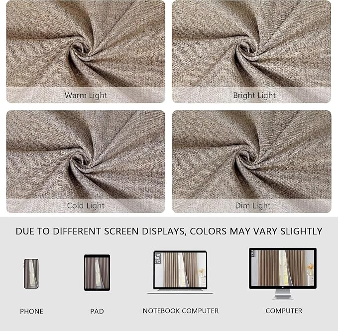 IGEMAEVE Linen Blackout Curtains