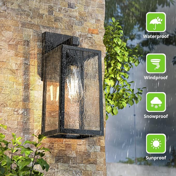 MAXvolador Outdoor Wall Sconce, Large Exterior Waterproof Wall Lantern Light