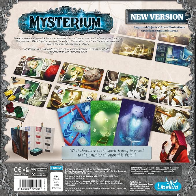 Mysterium Board Game (2025 Refresh) | Cooperative Psychic Mystery Game, Updated Components & New Cards for Family Kids & Adults, Ages 10+, 3-7 Players, 45 Mins