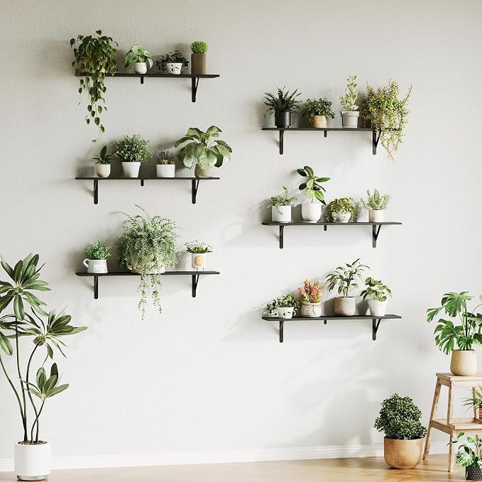 WOPITUES Floating Shelves for Wall 40″W x 8″D, Long Wall Mounted Shelves Set of