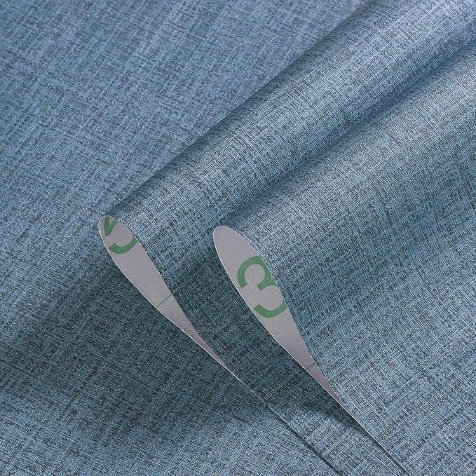 Blue Peel and Stick Wallpaper Linen Contact Paper