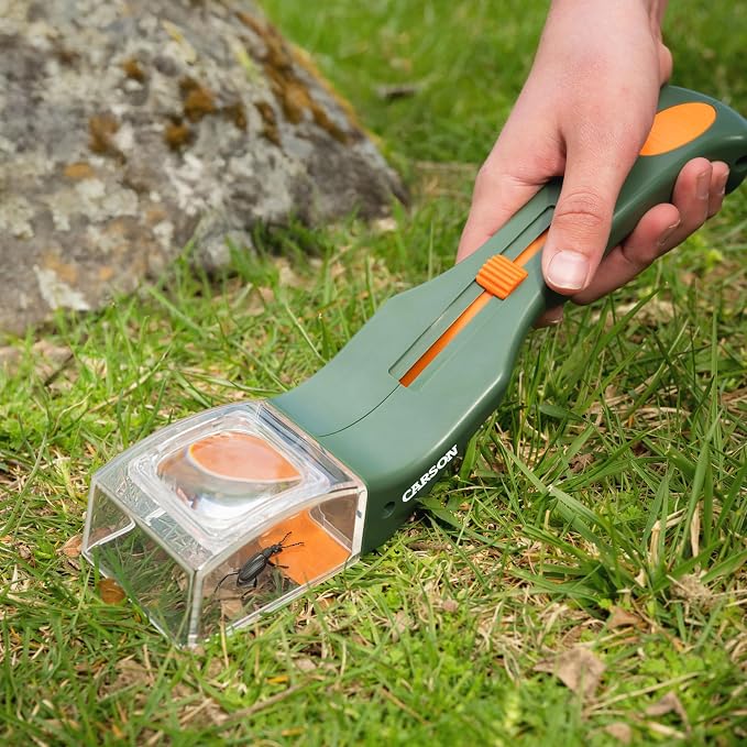 Carson BugView 5x Magnifier Quick-Release Bug Catching Tool | Portable Handheld Magnifying Glass Insect Trap, Educational STEM Toy for Kids and Adults - Set of 6 (HU-10MU)