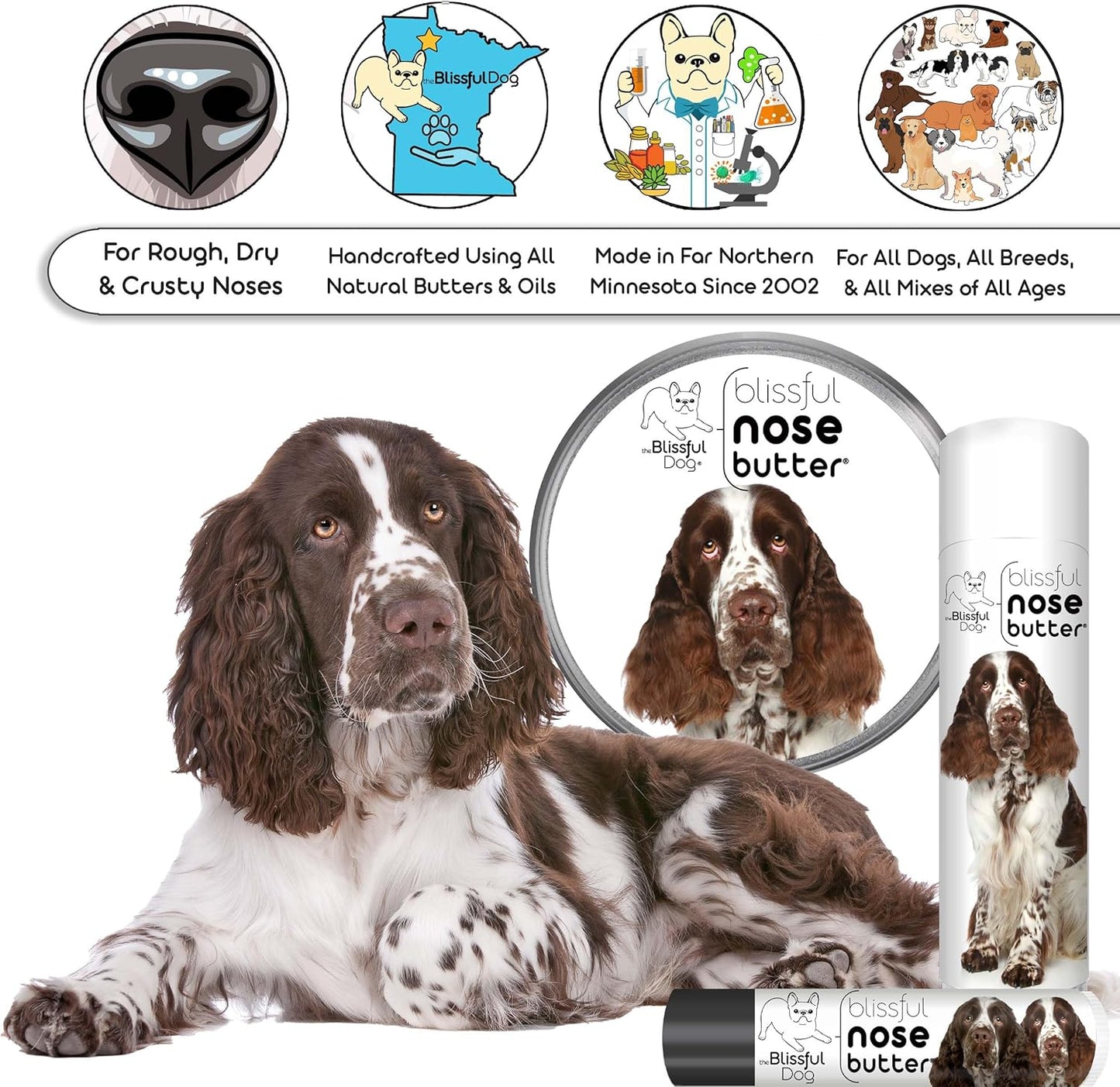 The Blissful Dog Springer Spaniel Unscented Nose Butter, 16oz