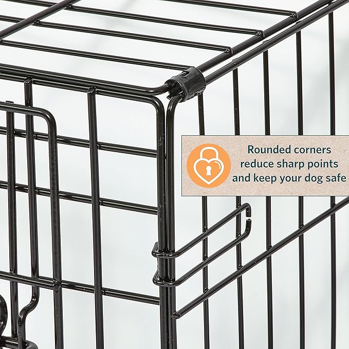 MidWest Homes for Pets Intermediate LifeStages Single Door 36-Inch Folding Dog Crate, Enhanced Security, Includes Leak-Proof Pan, Divider Panel, Handle, Rubber Feet