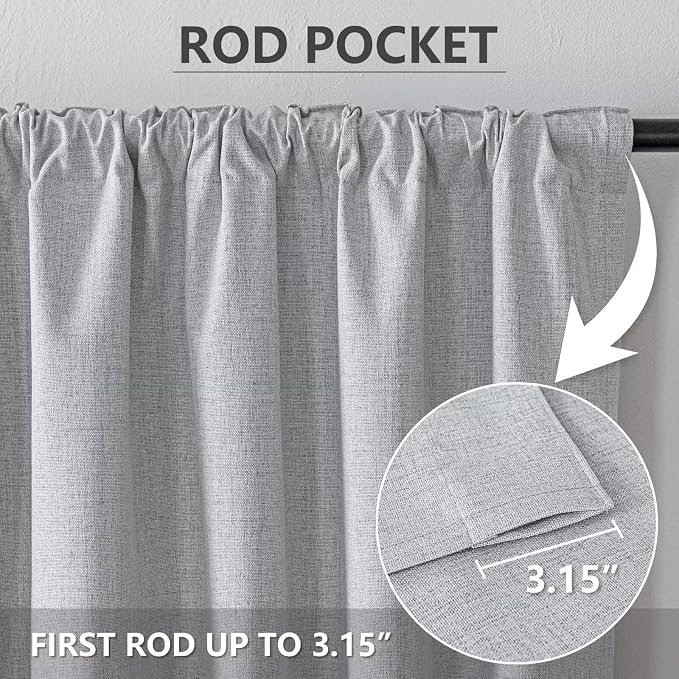 IGEMAEVE 100% Blackout Curtains 108 Inches Long