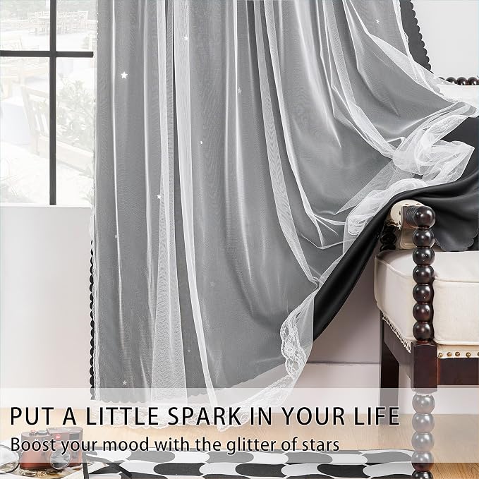 XiDi Room Darkening Curtains 84 inches Long, Unicorn Curtains